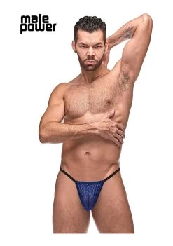 Diamond Mesh – Posing Strap – Navy – OS