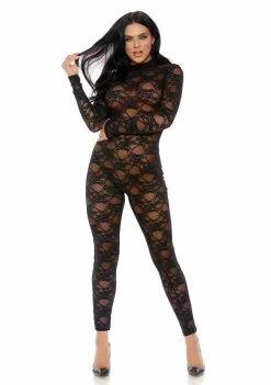 Sweet Little Lace Jumpsuit – Black – XL