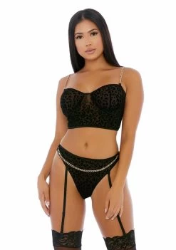 Chain Me Up Bustier Set – Black – S