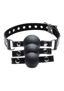 Interchangeable Silicone Ball Gag Set – Black