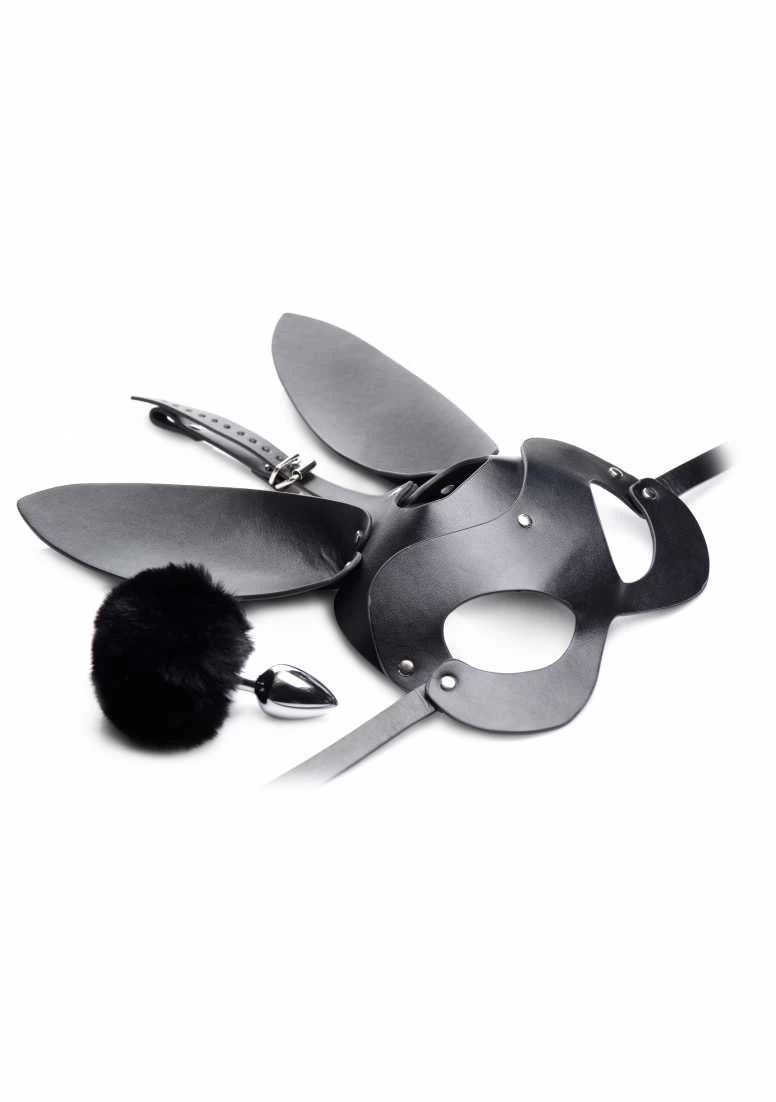 TZ Bunny Mask With Plug – Black 3 TZ Bunny Mask With Plug – Black