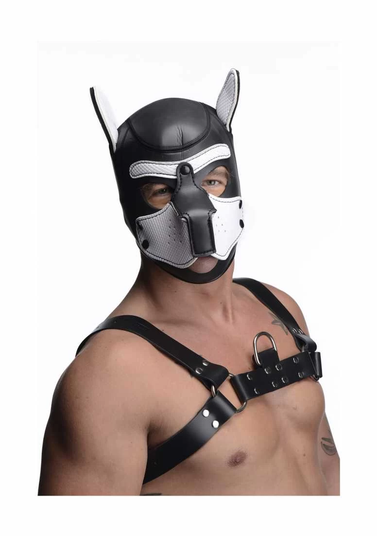 Neoprene Puppy Hood – Black And White 3 Neoprene Puppy Hood – Black And White