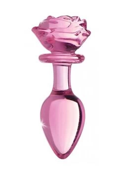 Glass Large Anal Plug – Pink Rose
