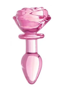 Glass Small Anal Plug – Pink Rose