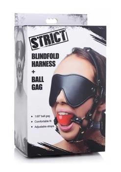 ST Blindfold Harness With Ball Gag