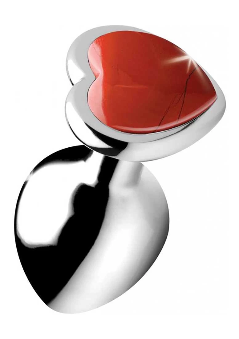 Gemstones Red Jasper Heart Medium Anal Plug 3 Gemstones Red Jasper Heart Medium Anal Plug