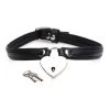Heart Lock Choker With Keys – Leather – Black -Online Sex Shops AG762 BLACK 1