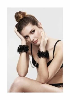 Frou Frou – Satin & Organza Handcuffs – Black