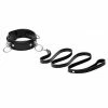 3 Ring Leather Collar With Leash – Black 2 3 Ring Leather Collar With Leash – Black -Online Sex Shops IS107 1 1