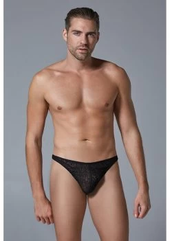 Leopard Thong – Black – L/XL