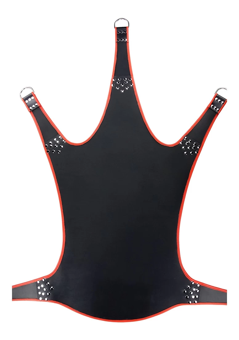 Leather Sling With Red Piping – 5 Points – Black 3 Leather Sling With Red Piping – 5 Points – Black