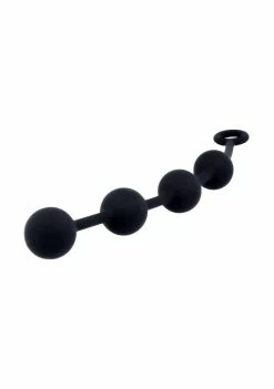 Nexus EXCITE Large Silicone Anal Beads – Black —